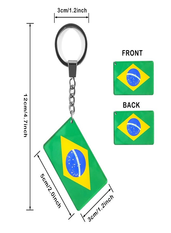 QQSD Brazil Flag Keychain Brazilian Key Ring, 2 Pack - Image 2